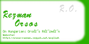 rezman orsos business card